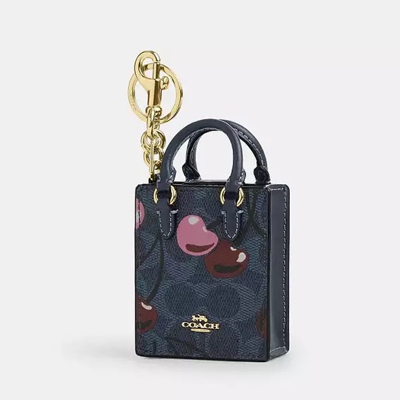 Coach Accessories - NWT | COACH North/South Mini Tote Bag Charm | Cherry Print